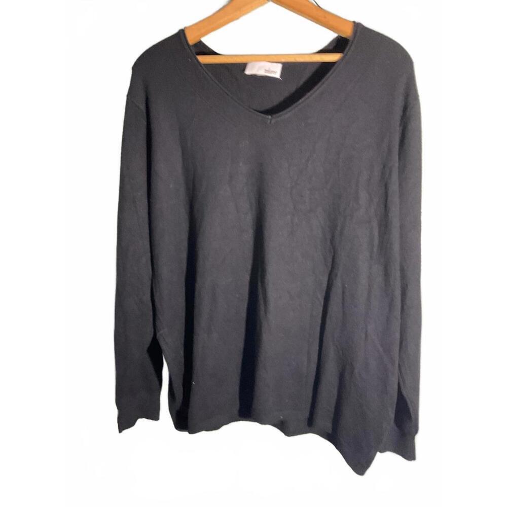 Milano Black V-Neck Sweater - Classic & Comfortable  Capsule Wardrobe XL